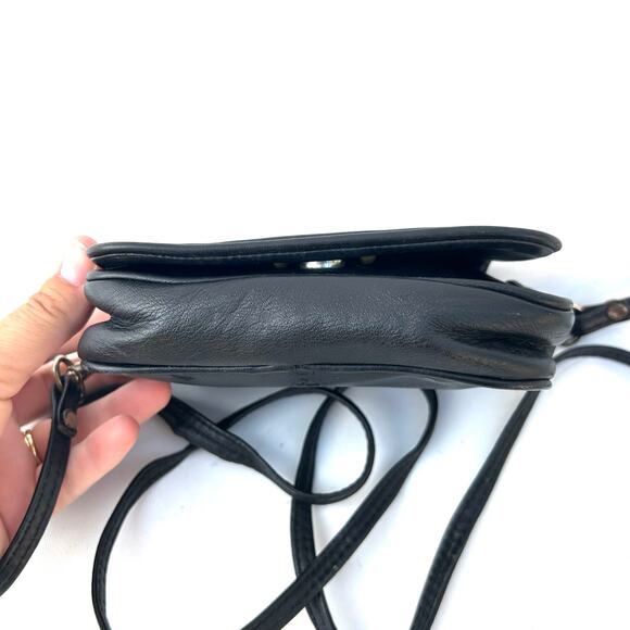 MCM Mini Visetos Crossbody Bag Micro Monogram Purse Black Coated Canvas Small - Picture 8 of 14